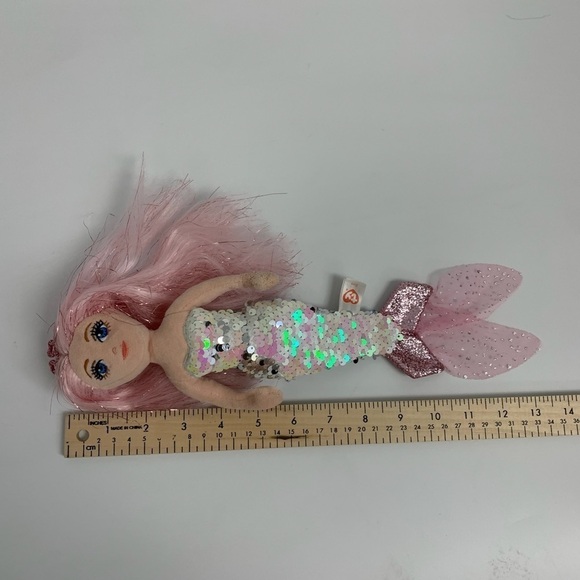 Ty Cora the Aqua Sequin Mermaid Soft Doll - Picture 3 of 12